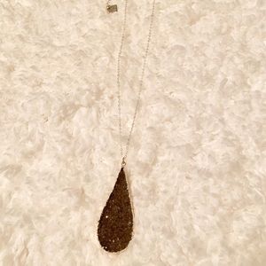 Love Poppy Teardrop Druzy Necklace